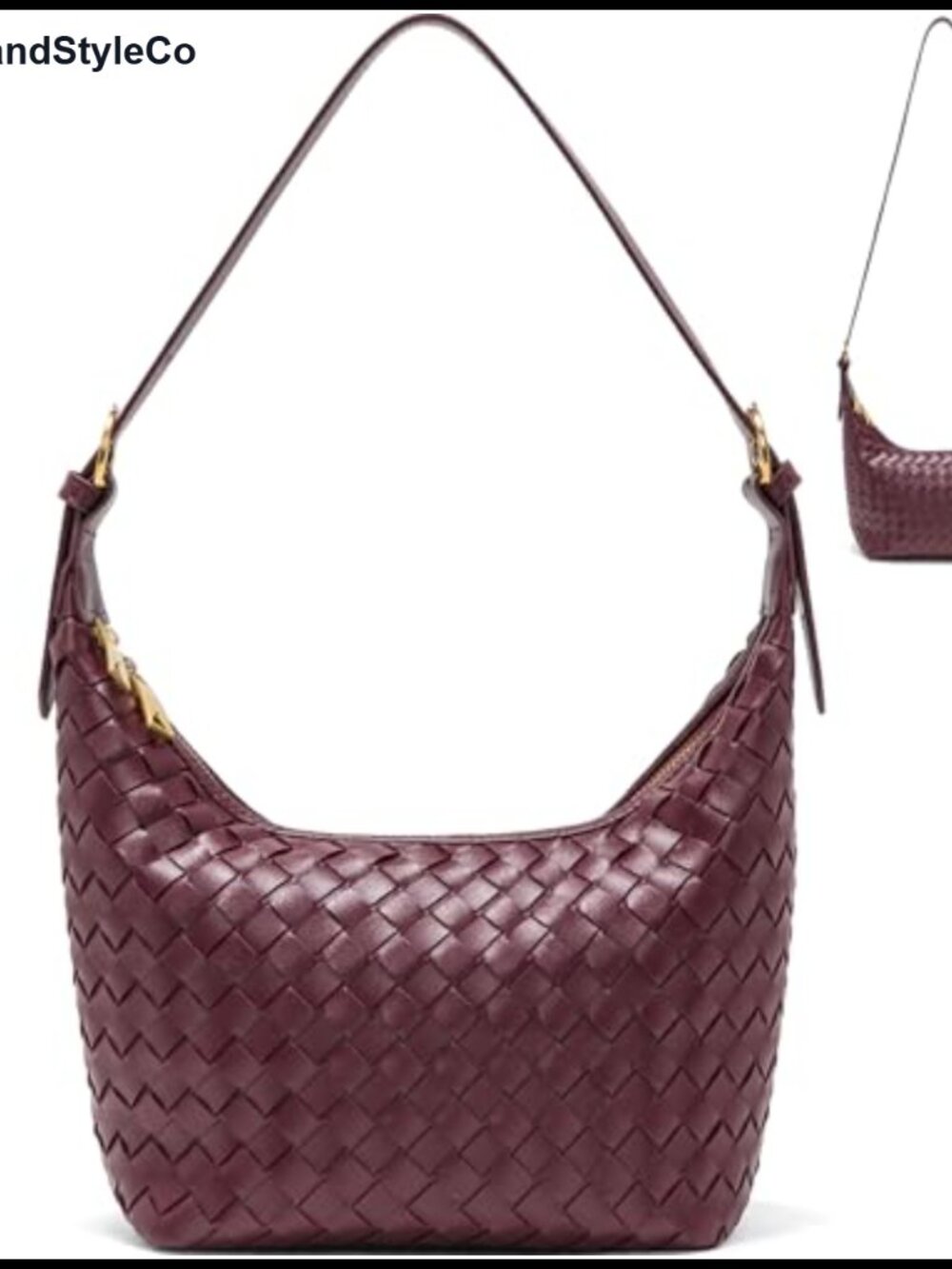Woven Faux Leather Hobo Crossbody Bag Women's Adjustable Strap Purse Shoulder